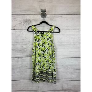 Cato Plus Size Green & Gray Floral Sleeveless Tunic Top Size 22/24W